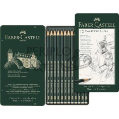 Lápices Faber Castell 9000 caja metal 12