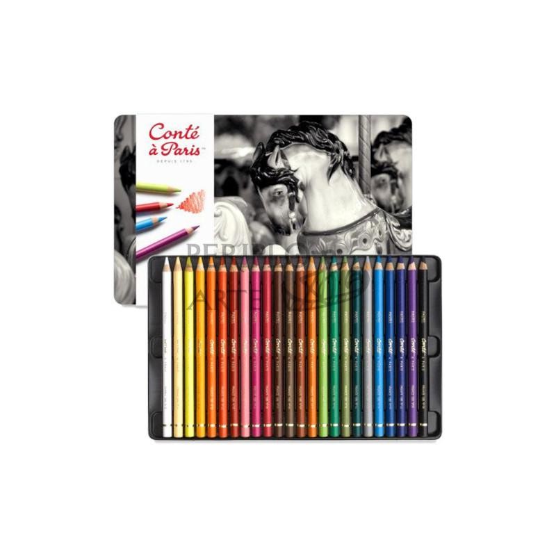 Estuche metálico 24 lápices pastel Conté à Paris