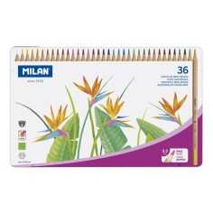 Caja metal lápices color mina gruesa 36 Milan