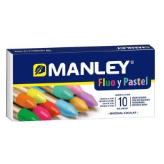 Caja 10 ceras Flúor Pastel Manley