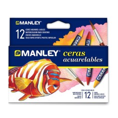 Caja 12 ceras Acuarelables Manley