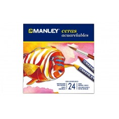 Caja 24 ceras Acuarelables Manley