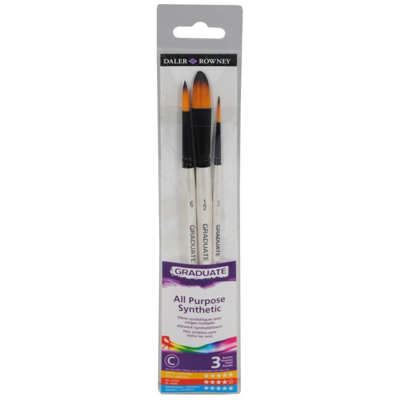 Set 5 pinceles sinteticos acuarela Graduate