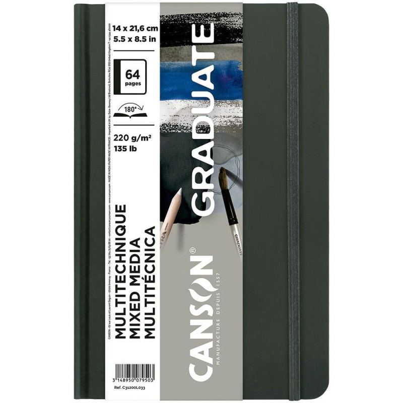 Cuaderno Canson Graduate Mix Media A5 gris