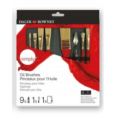 Estuche cremallera con 9 pinceles óleo espátula 