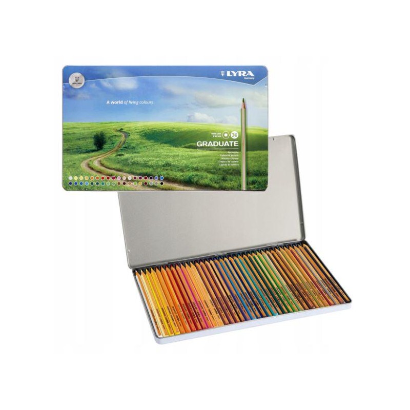 Caja metálica 36 lápices Lyra Graduate