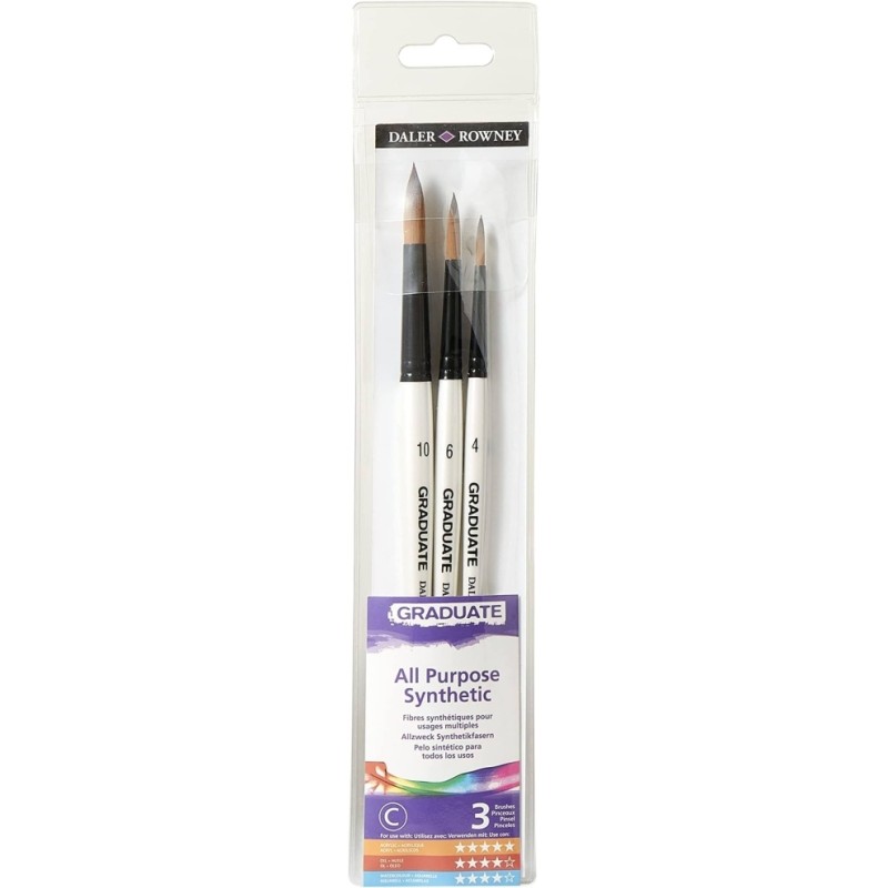 Set 3 pinceles sinteticos C Graduate Daler Rowney