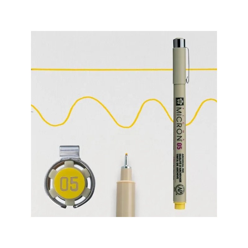 Rotulador calibrado Sakura Pigma Micron 05 Amarill
