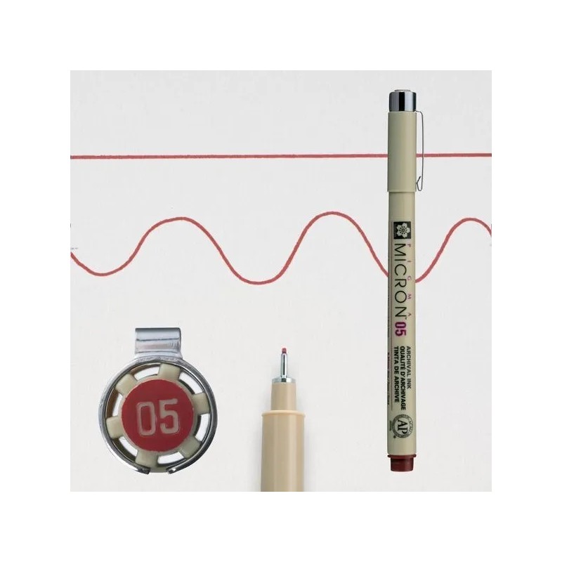 Rotulador calibrado Sakura Pigma Micron 05 Burdeos