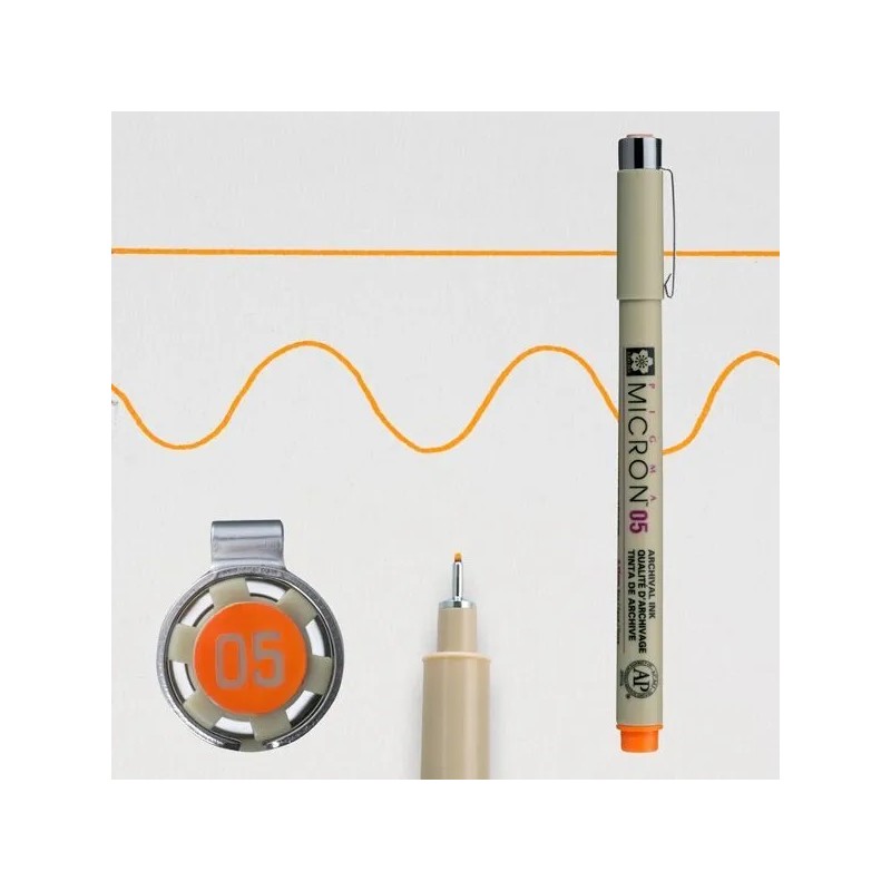 Rotulador calibrado Sakura Pigma Micron 05 Naranja