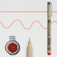 Rotulador calibrado Sakura Pigma Micron 05 Rojo