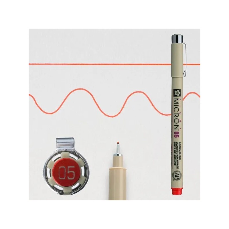 Rotulador calibrado Sakura Pigma Micron 05 Rojo