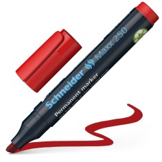 Marcador permanente Maxx 250 punta biselada Rojo