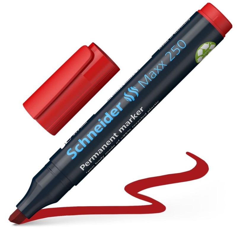 Marcador permanente Maxx 250 punta biselada Rojo
