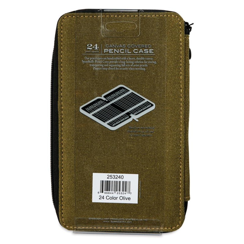 Estuche vacío para 24 lápices Oliva