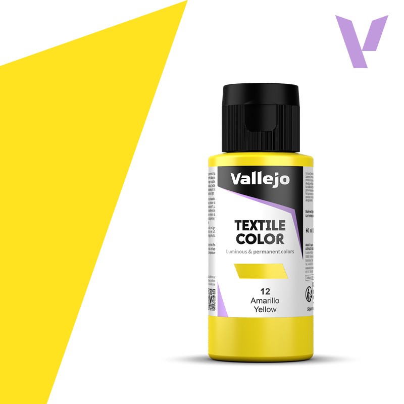 Pintura para textil Vallejo 60ml Amarillo 12
