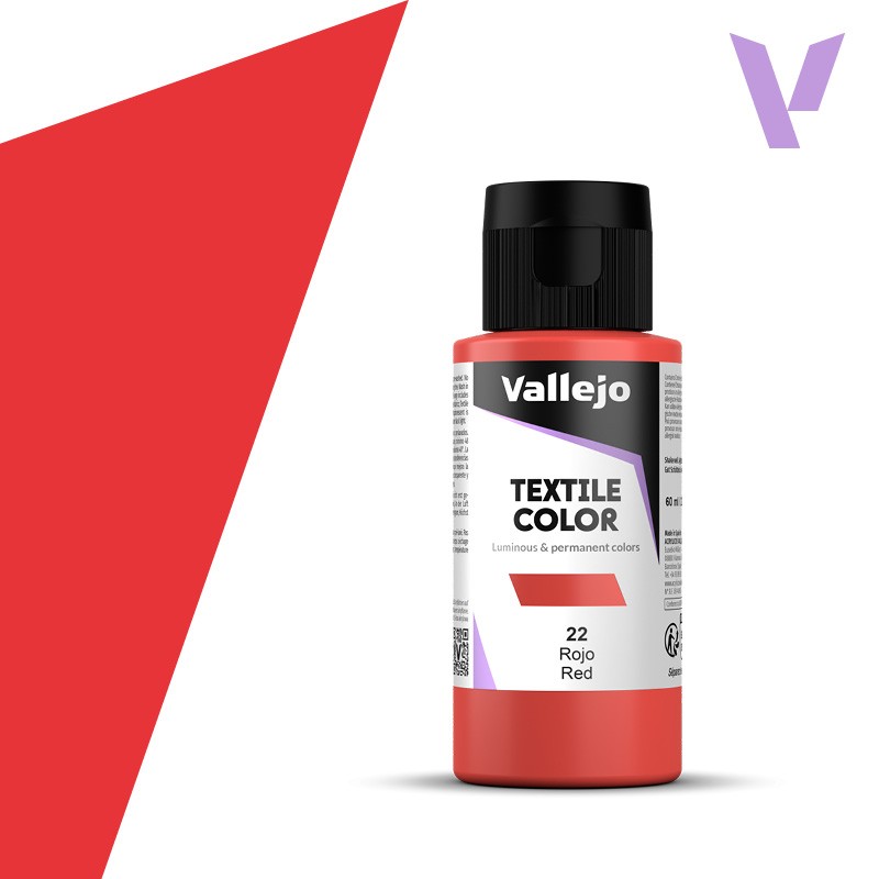 Pintura para textil Vallejo 60ml Rojo 22