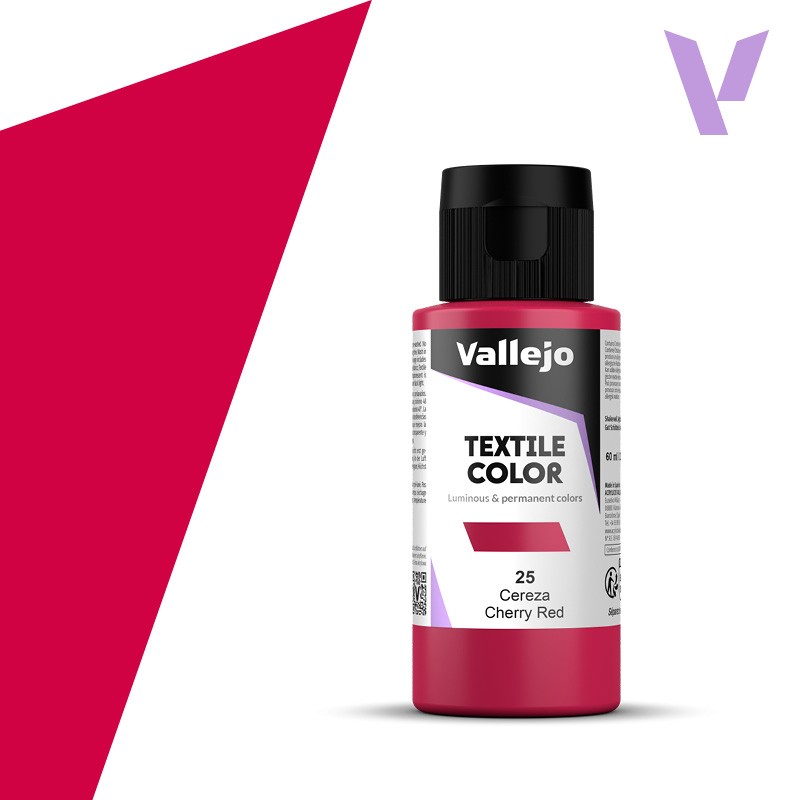 Pintura para textil Vallejo 60ml Cereza 25