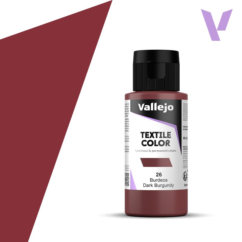 Pintura para textil Vallejo 60ml Burdeos 26