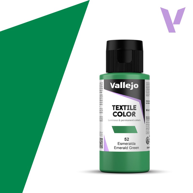 Pintura para textil Vallejo 60ml Esmeralda 52