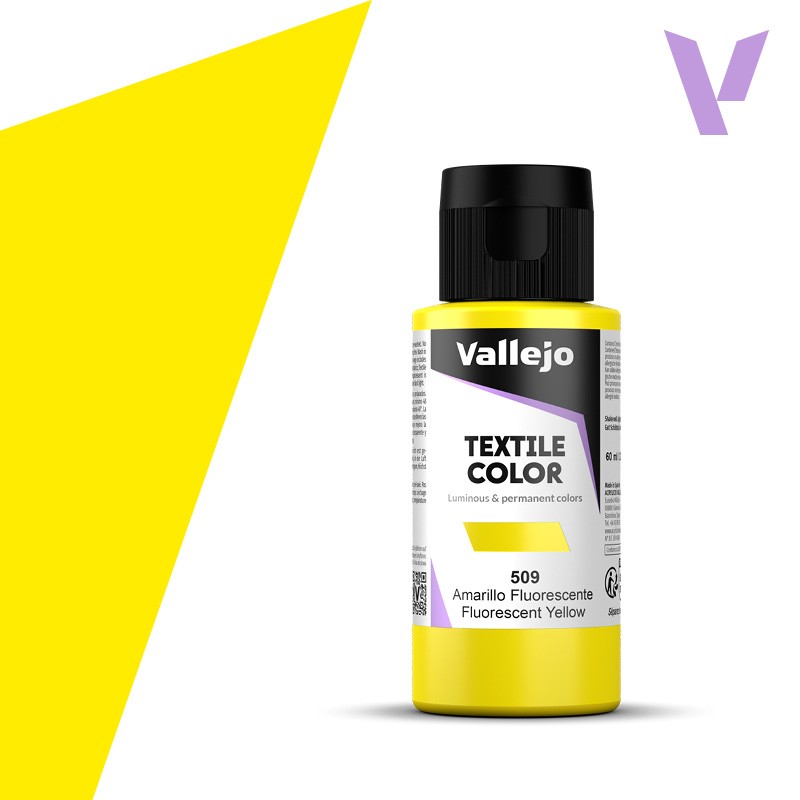 Pintura para textil Vallejo 60ml Amarillo Fluo 509