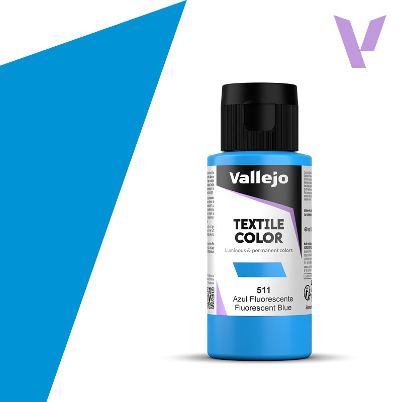 Pintura para textil Vallejo 60ml Azul Fluo 511