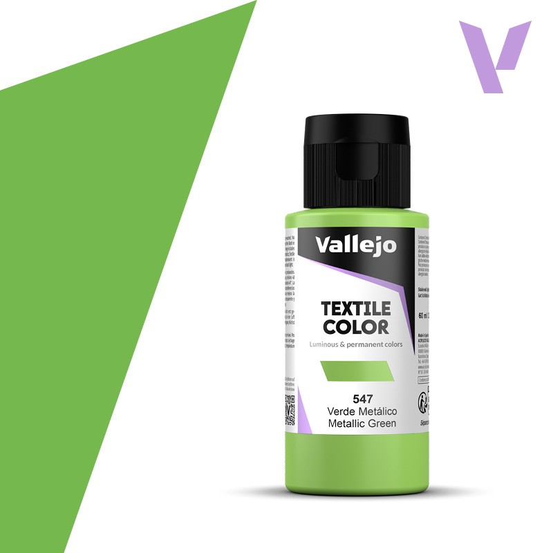 Pintura para textil Vallejo 60ml Verde Met  547