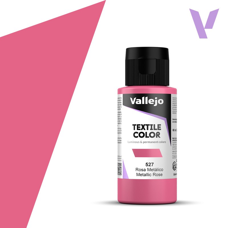 Pintura para textil Vallejo 60ml Rosa Met  527