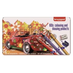 Estuche metálico 60 lápices color Bruynzeel coche