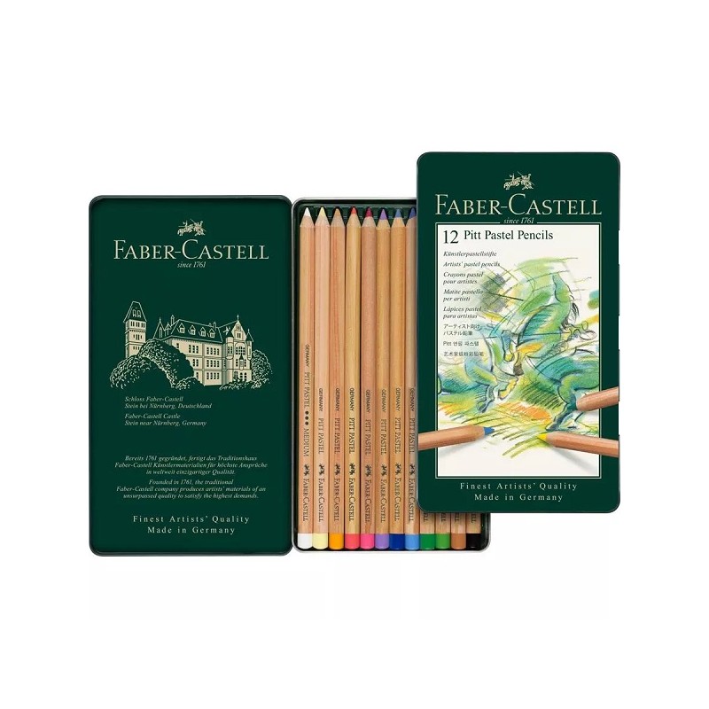 Estuche 12 lápices pastel Pitt Faber-Castell