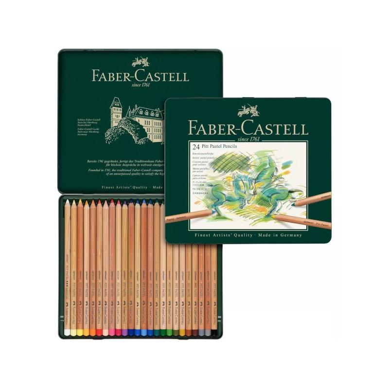 Estuche 24 lápices pastel Pitt Faber-Castell