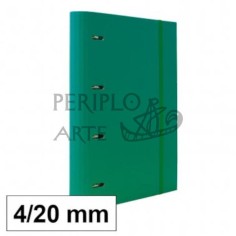 Carpeta Plus 20mm 4 anillas con recambio verde