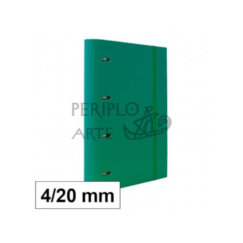 Carpeta Plus 20mm 4 anillas con recambio verde