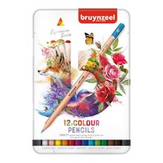 Estuche metálico 12 lápices color Bruynzeel