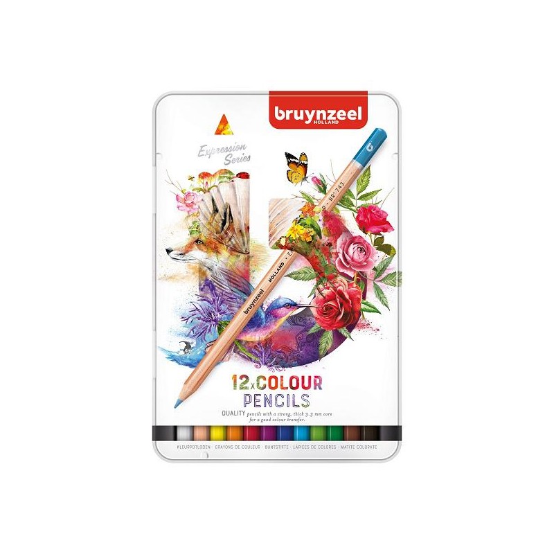 Estuche metálico 12 lápices color Bruynzeel
