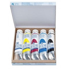 Caja gouache témpera 5 tubos 20ml primarios