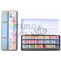 Caja metal 18 acuarelas pastel White Nights