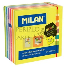 Bloc 400 notas adhesivas colores neón 76x76 Milan