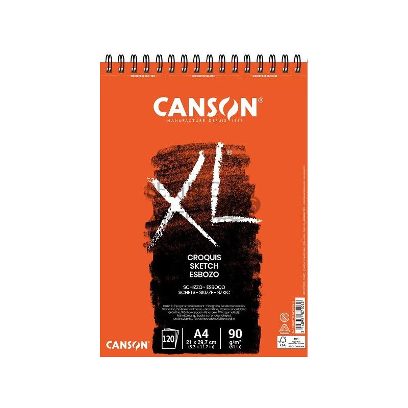 Bloc Canson XL Croquis A4 vertical 120h 90g