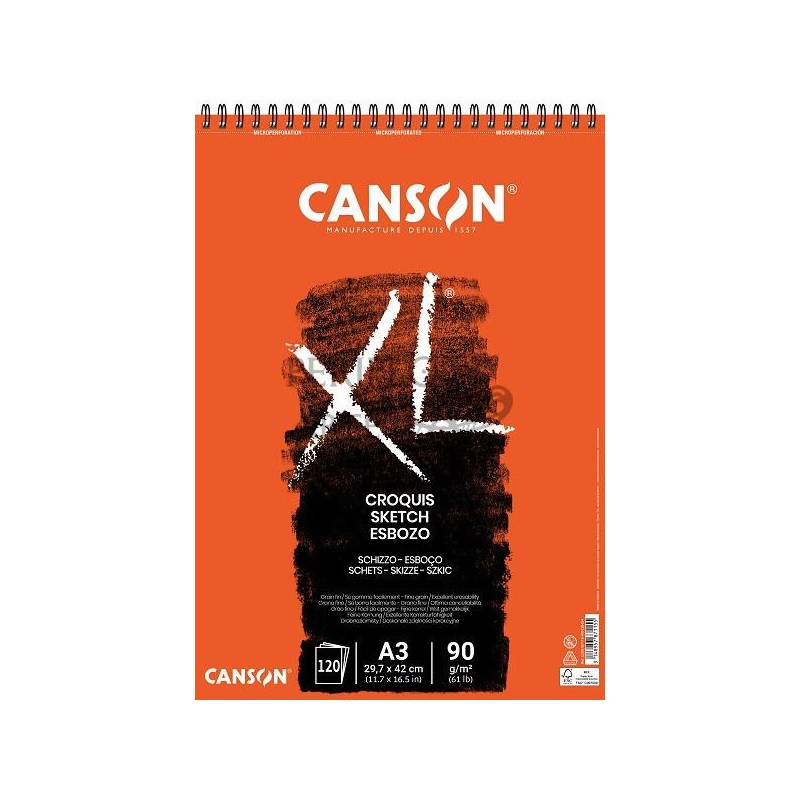 Bloc Canson XL Croquis A3 120h 90g