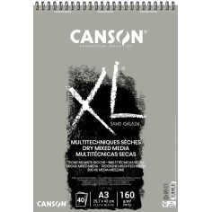 Bloc Canson XL Multitéc  secas gris A3 40h 160g