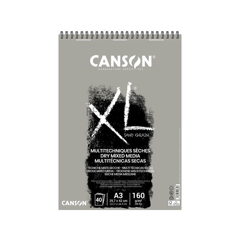 Bloc Canson XL Multitéc  secas gris A3 40h 160g