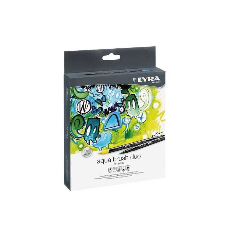 Caja 36 rotuladores Aqua Brush Duo Lyra