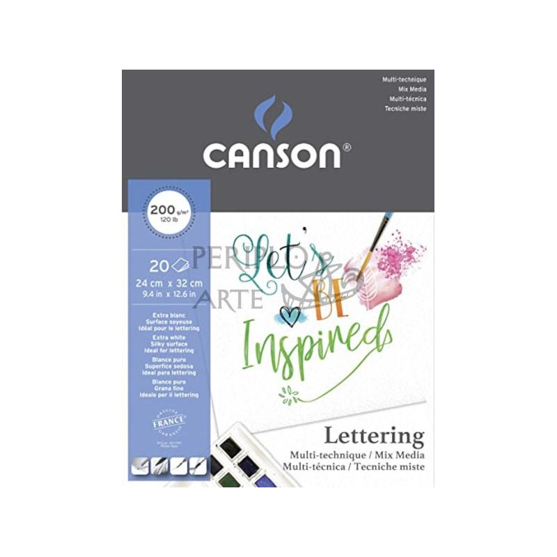 Bloc Lettering multitécnic Canson 24x32cm 20h 200g