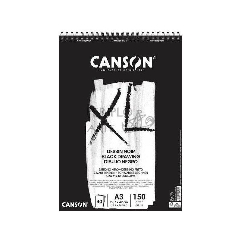 Bloc Canson XL Noir A3 40h 150g