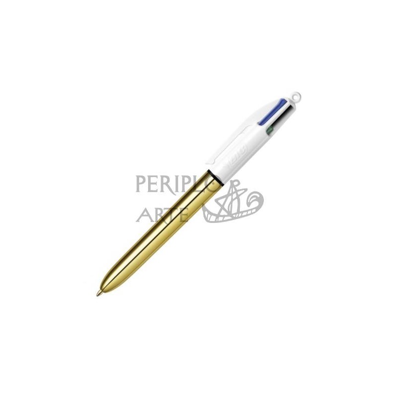 Bolígrafo 4 colores BIC dorado