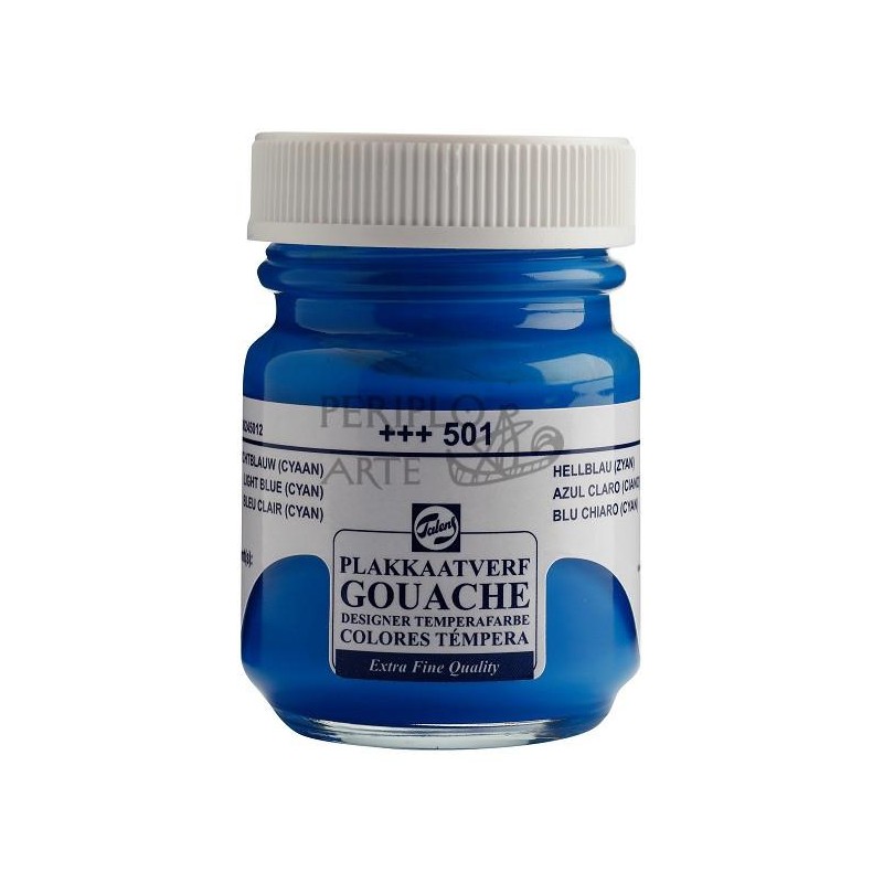 Gouache témpera Talens 50ml azul claro  ciano  501